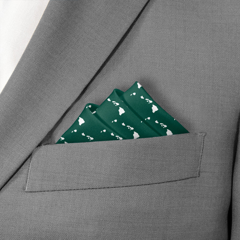 Hawaii State Outline Pocket Square - Stairs Fold - Knotty Tie Co.