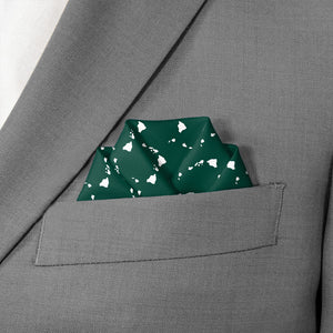 Hawaii State Outline Pocket Square - Scalloped Fold - Knotty Tie Co.