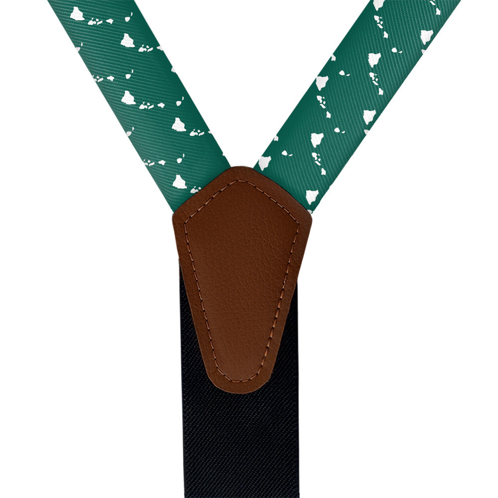 Hawaii State Outline Suspenders - Vegan Leather Y-Back - Knotty Tie Co.