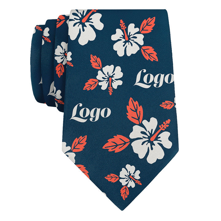 Custom Hawaiian 2 Logo Tie - Rolled - Knotty Tie Co.