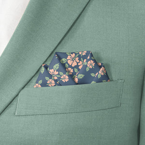 Hawaiian Floral Pocket Square - Scalloped Fold - Knotty Tie Co.