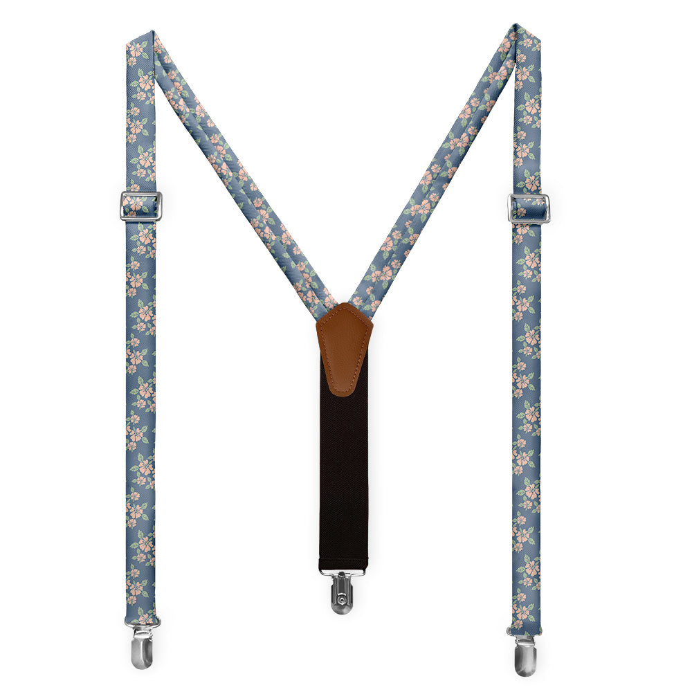 Hawaiian Floral Suspenders - Full Front View - Knotty Tie Co.