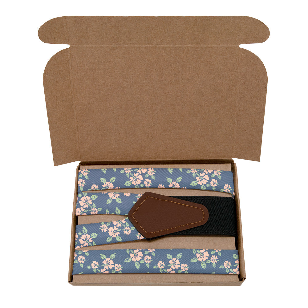 Hawaiian Floral Suspenders - Kraft Gift Box Packaging - Knotty Tie Co.