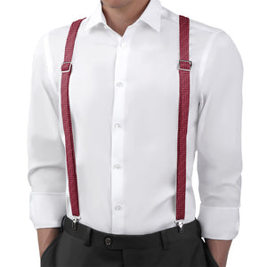 Herringbone Suspenders - On Model Back View - Knotty Tie Co.