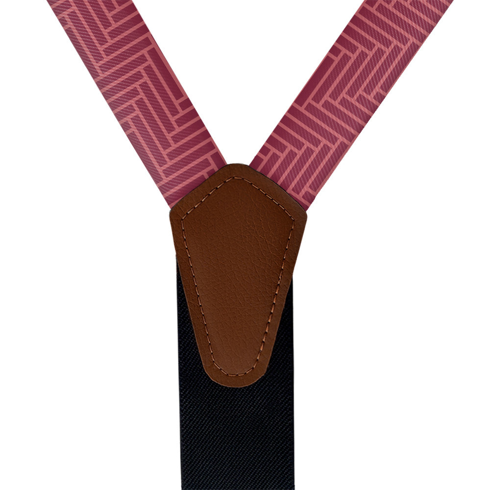 Herringbone Suspenders - Vegan Leather Y-Back - Knotty Tie Co.