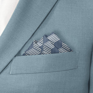 Hexagon Wild Pocket Square - Stairs Fold - Knotty Tie Co.