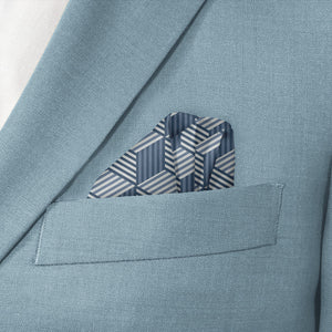 Hexagon Wild Pocket Square - Wave Fold - Knotty Tie Co.