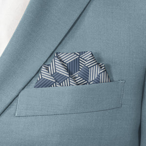 Hexagon Wild Pocket Square - Scalloped Fold - Knotty Tie Co.