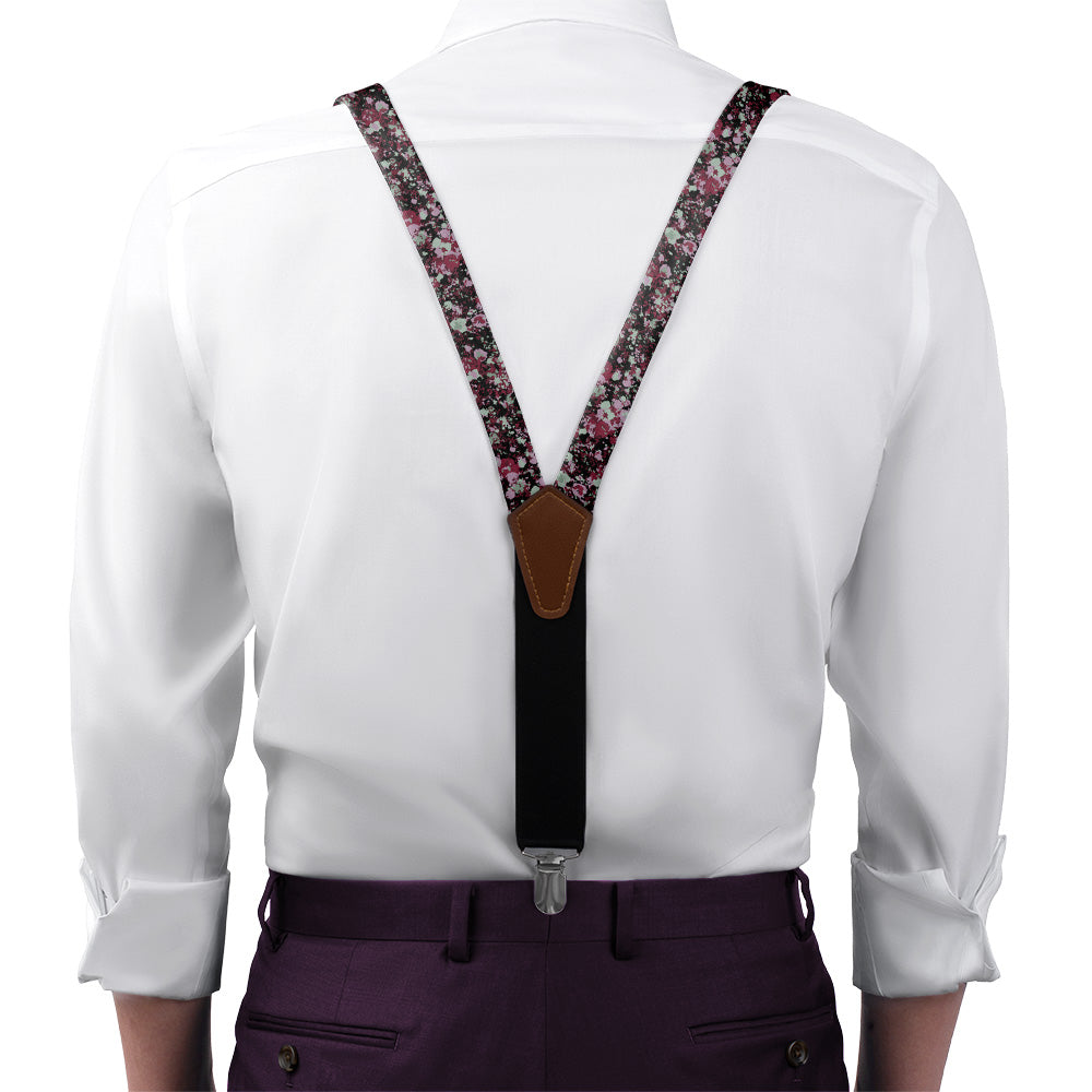 Hidden Floral Suspenders - On Model Front View - Knotty Tie Co.