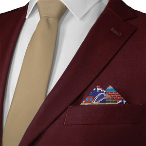 Highland Brick Pocket Square - Matching Necktie- Knotty Tie Co.