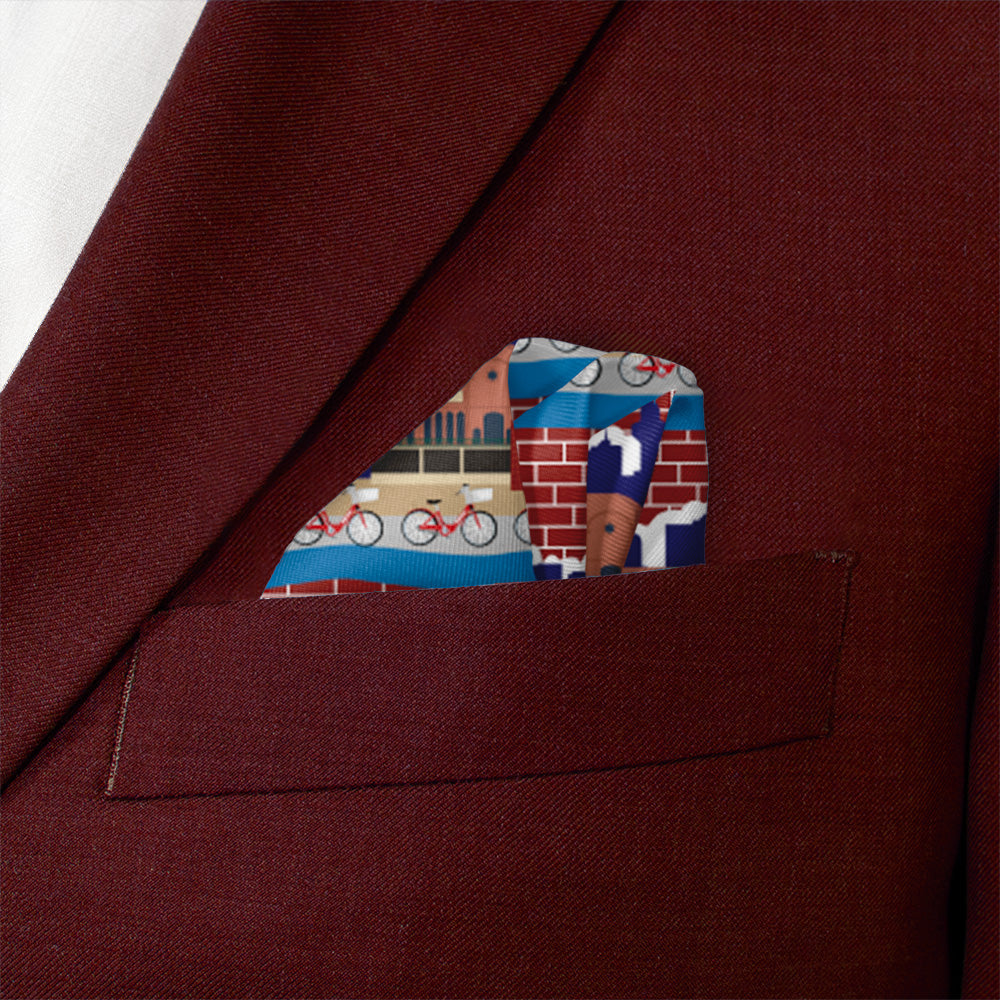 Highland Brick Pocket Square - Wave Fold - Knotty Tie Co.