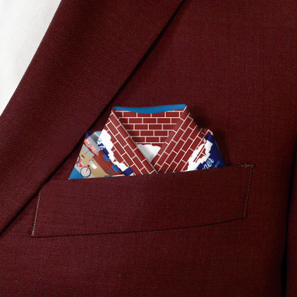 Highland Brick Pocket Square - Scalloped Fold - Knotty Tie Co.