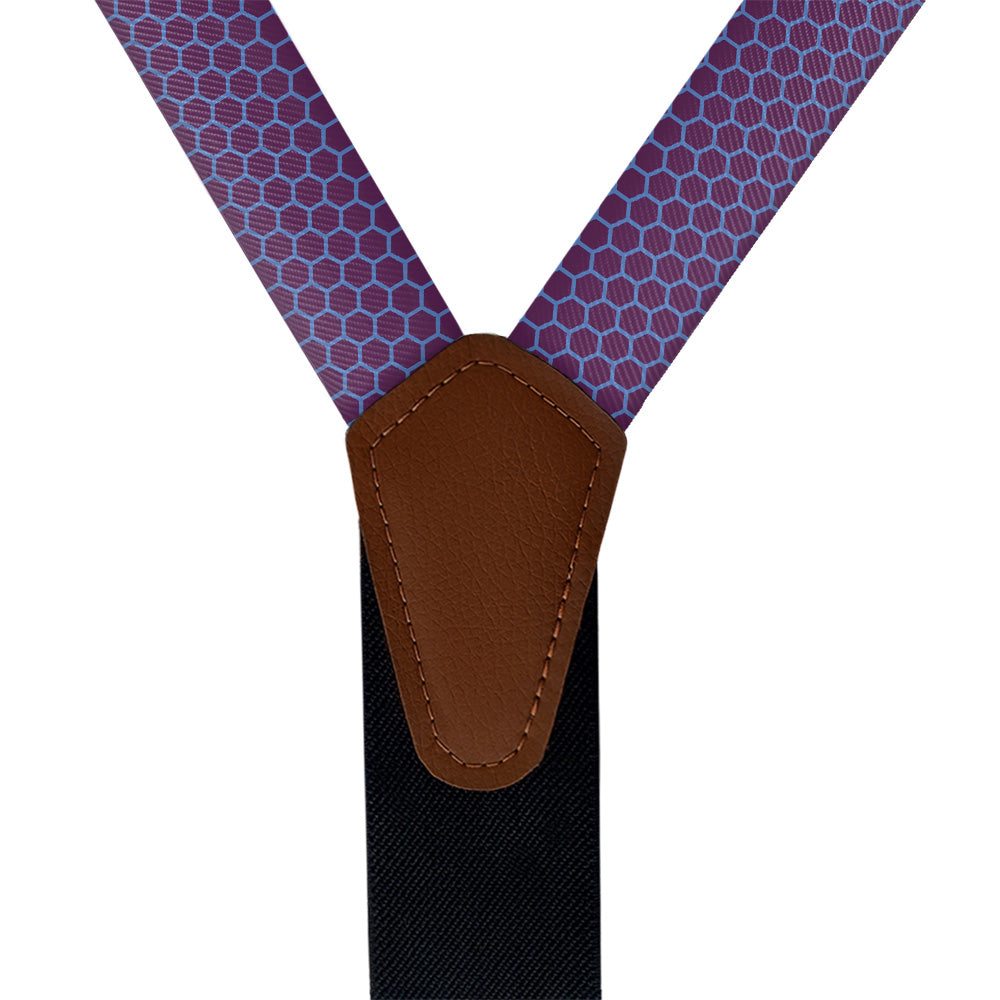 Hive Geometric Suspenders - Vegan Leather Y-Back - Knotty Tie Co.