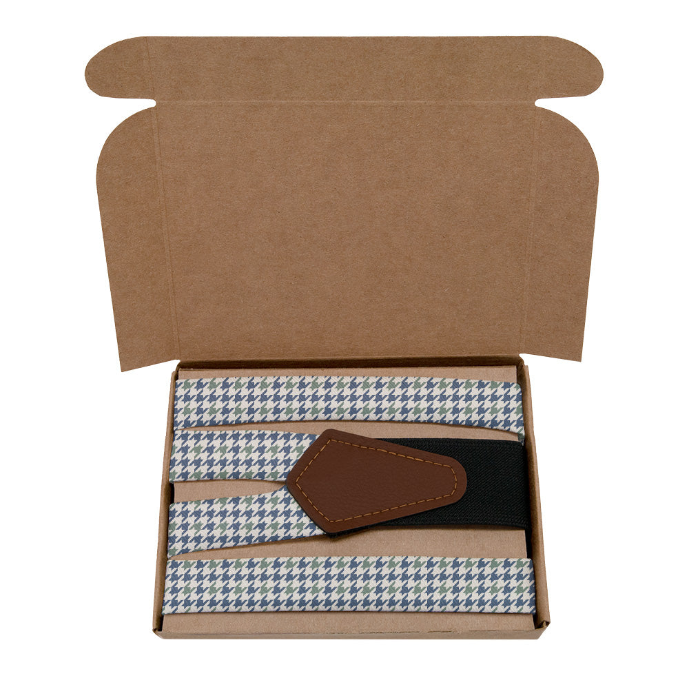 Houndstooth Suspenders - Kraft Gift Box Packaging - Knotty Tie Co.