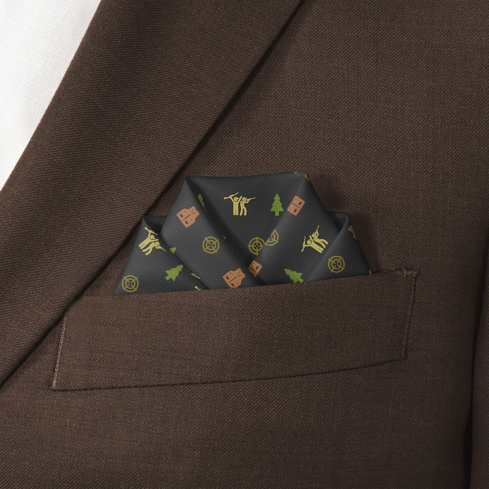 Hunting With Friends Pocket Square - Scalloped Fold - Knotty Tie Co.