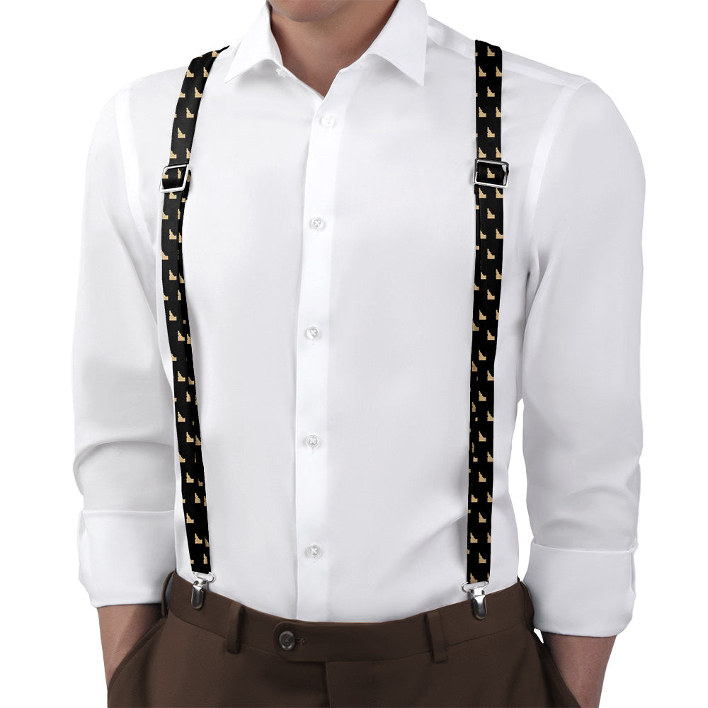 Idaho State Outline Suspenders - Main View - Knotty Tie Co.