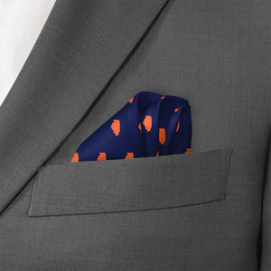 Illinois State Outline Pocket Square - Wave Fold - Knotty Tie Co.