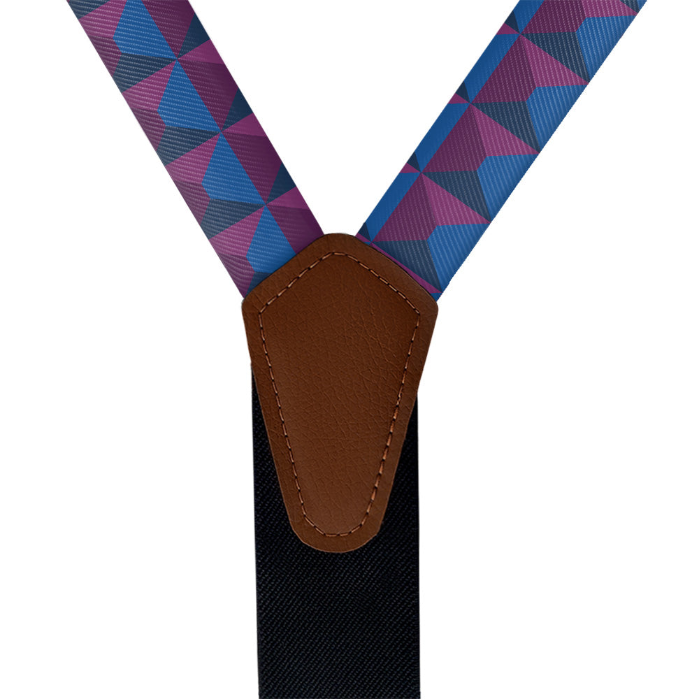 Illusion Geometric Suspenders - Vegan Leather Y-Back - Knotty Tie Co.