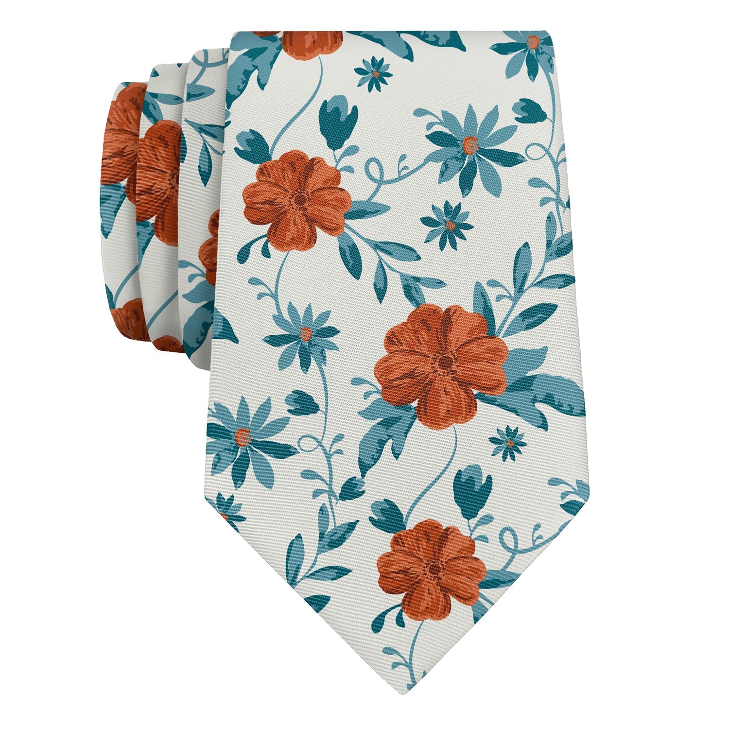 Impatiens Floral Necktie - Rolled - Knotty Tie Co.