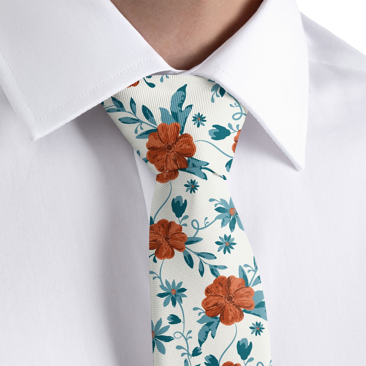 Impatiens Floral Necktie - Rolled - Knotty Tie Co.