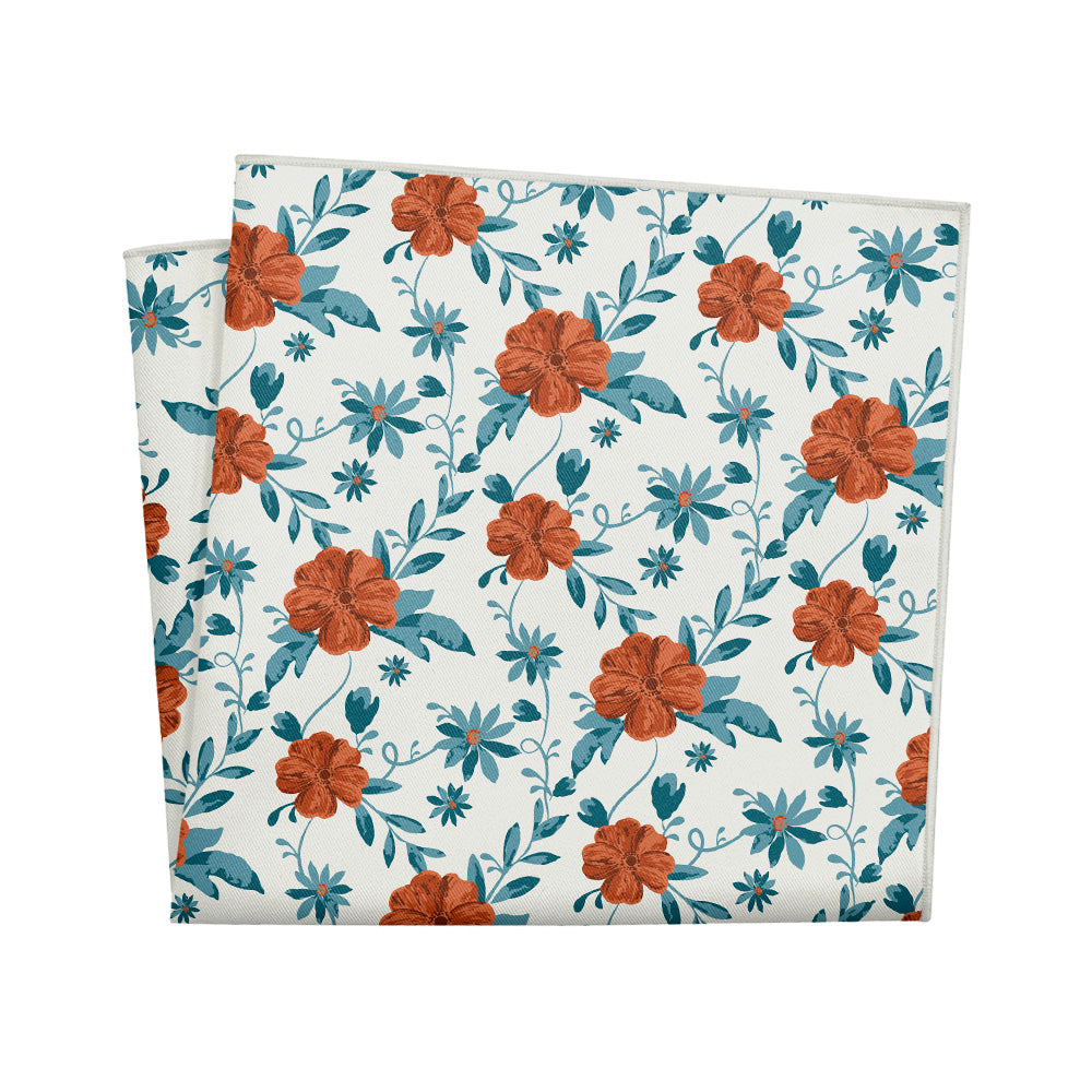 Impatiens Floral Pocket Square - 12" Square - Knotty Tie Co.