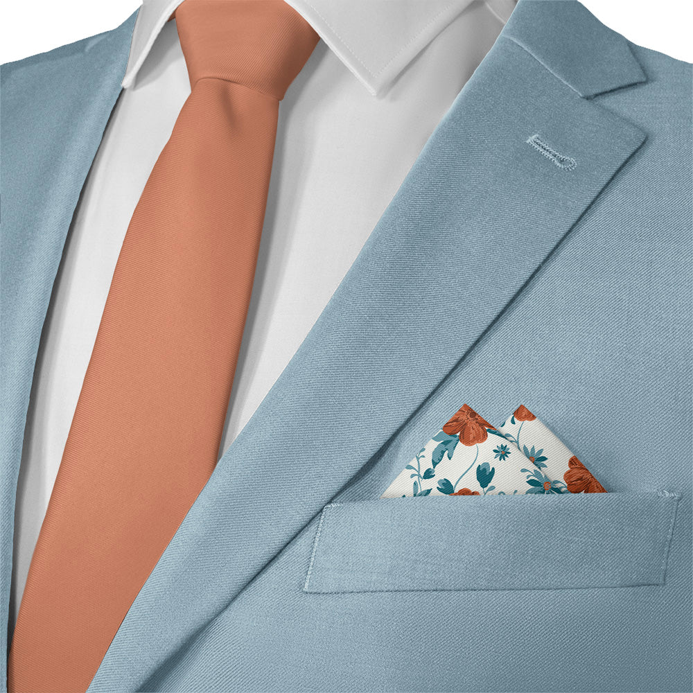 Impatiens Floral Pocket Square - 12" Square - Knotty Tie Co.