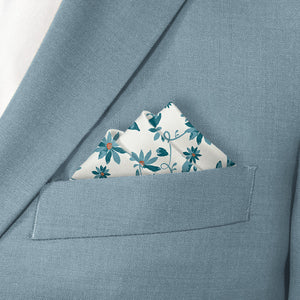 Impatiens Floral Pocket Square - Stairs Fold - Knotty Tie Co.