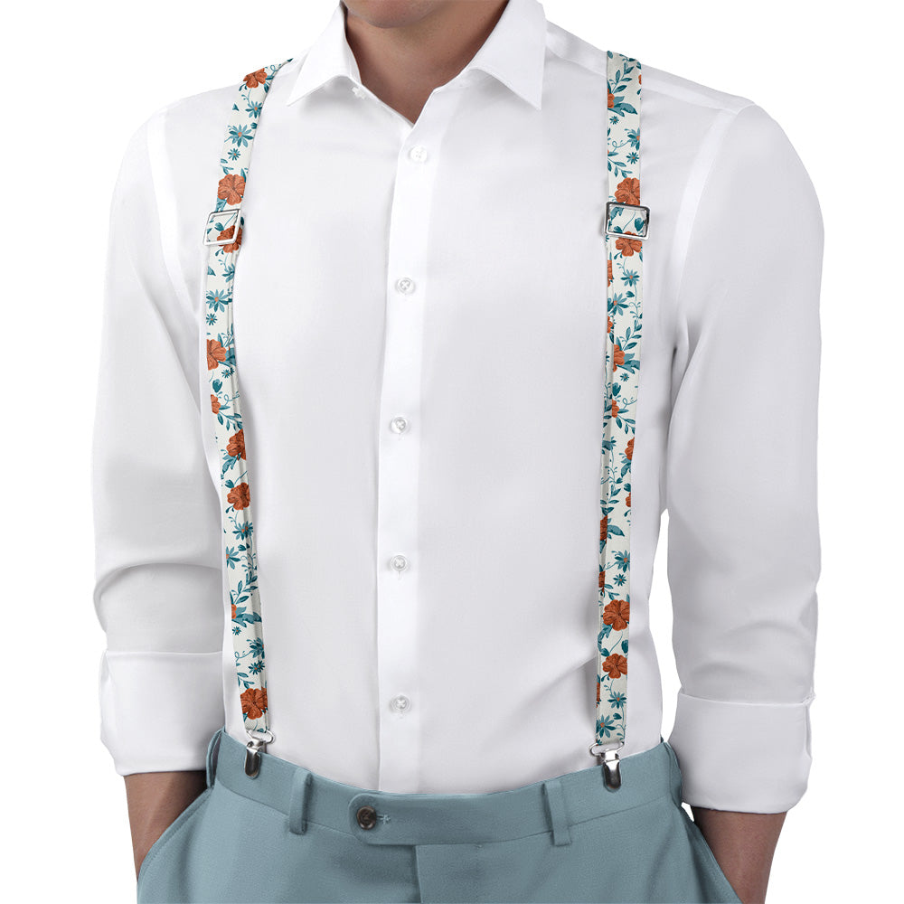 Impatiens Floral Suspenders - Main View - Knotty Tie Co.