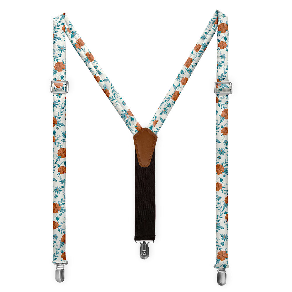 Impatiens Floral Suspenders - Full Front View - Knotty Tie Co.