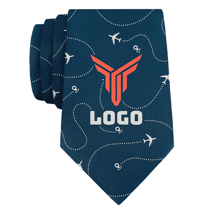 Custom In Flight 1 Logo Tie - Rolled - Knotty Tie Co.