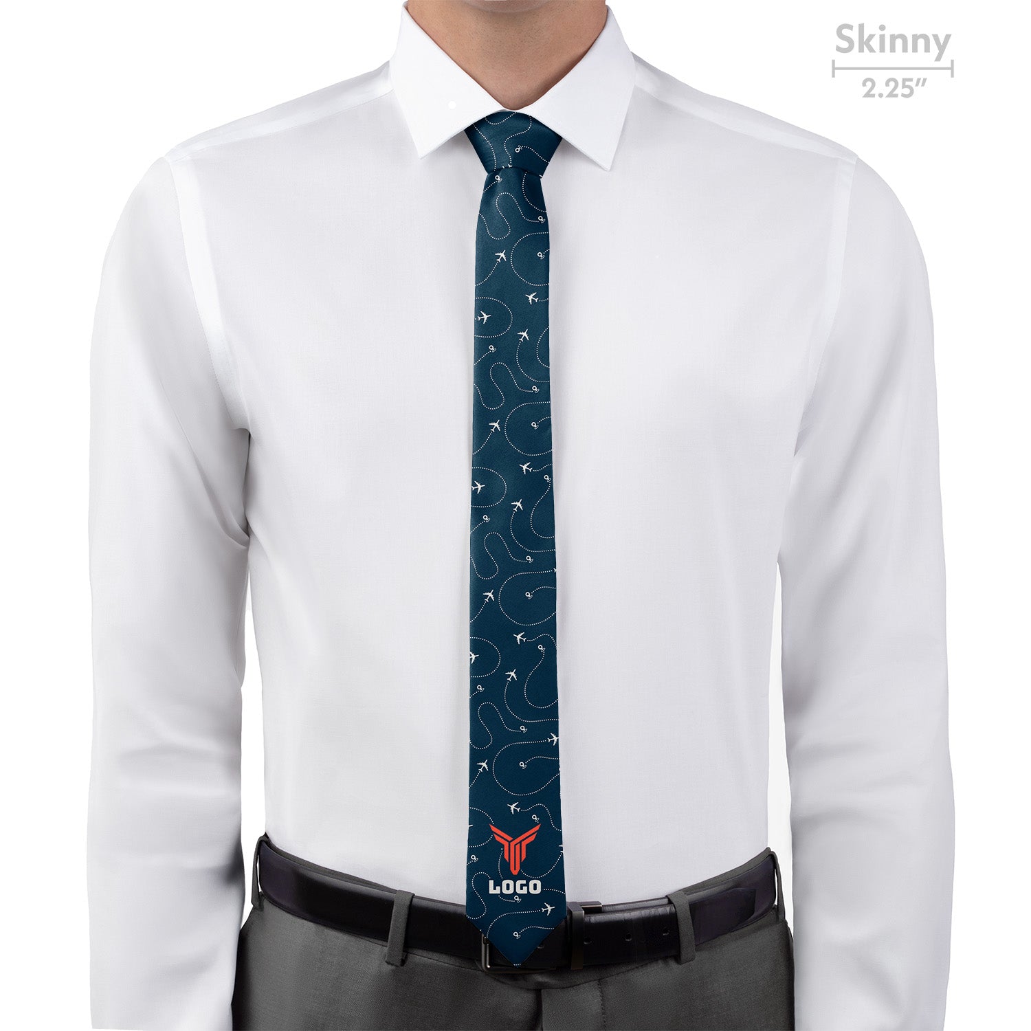 Custom In Flight 1 Logo Tie - Skinny - Knotty Tie Co.