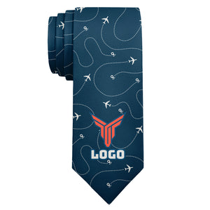 Custom In Flight 1 Logo Tie - Long Roll - Knotty Tie Co.