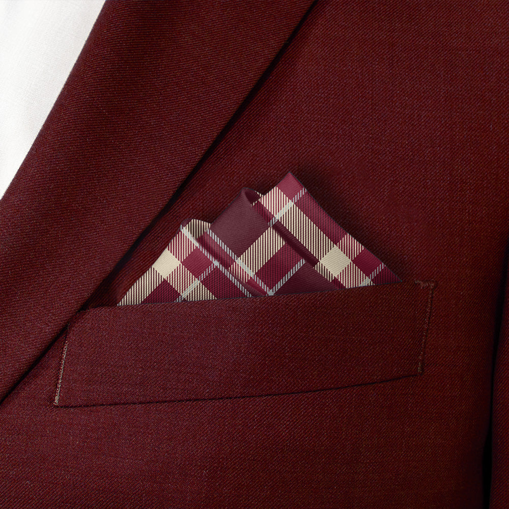 Inca Plaid Pocket Square - Stairs Fold - Knotty Tie Co.