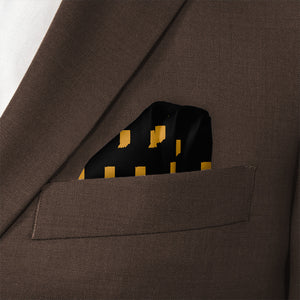 Indiana State Outline Pocket Square - Wave Fold - Knotty Tie Co.