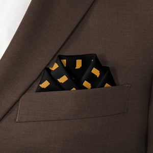 Indiana State Outline Pocket Square - Scalloped Fold - Knotty Tie Co.