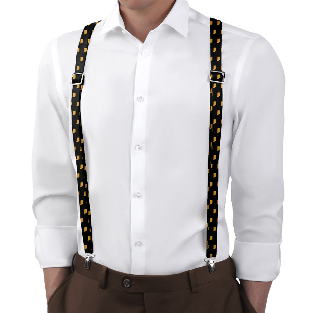 Indiana State Outline Suspenders - Main View - Knotty Tie Co.