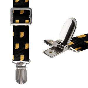 Indiana State Outline Suspenders - Hardware and Strap - Knotty Tie Co.