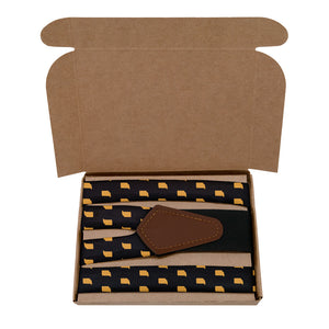 Indiana State Outline Suspenders - Kraft Gift Box Packaging - Knotty Tie Co.