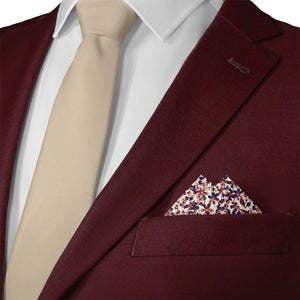 Inflorescence Pocket Square - Matching Necktie- Knotty Tie Co.