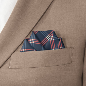 Intersector Plaid Pocket Square - Scalloped Fold - Knotty Tie Co.