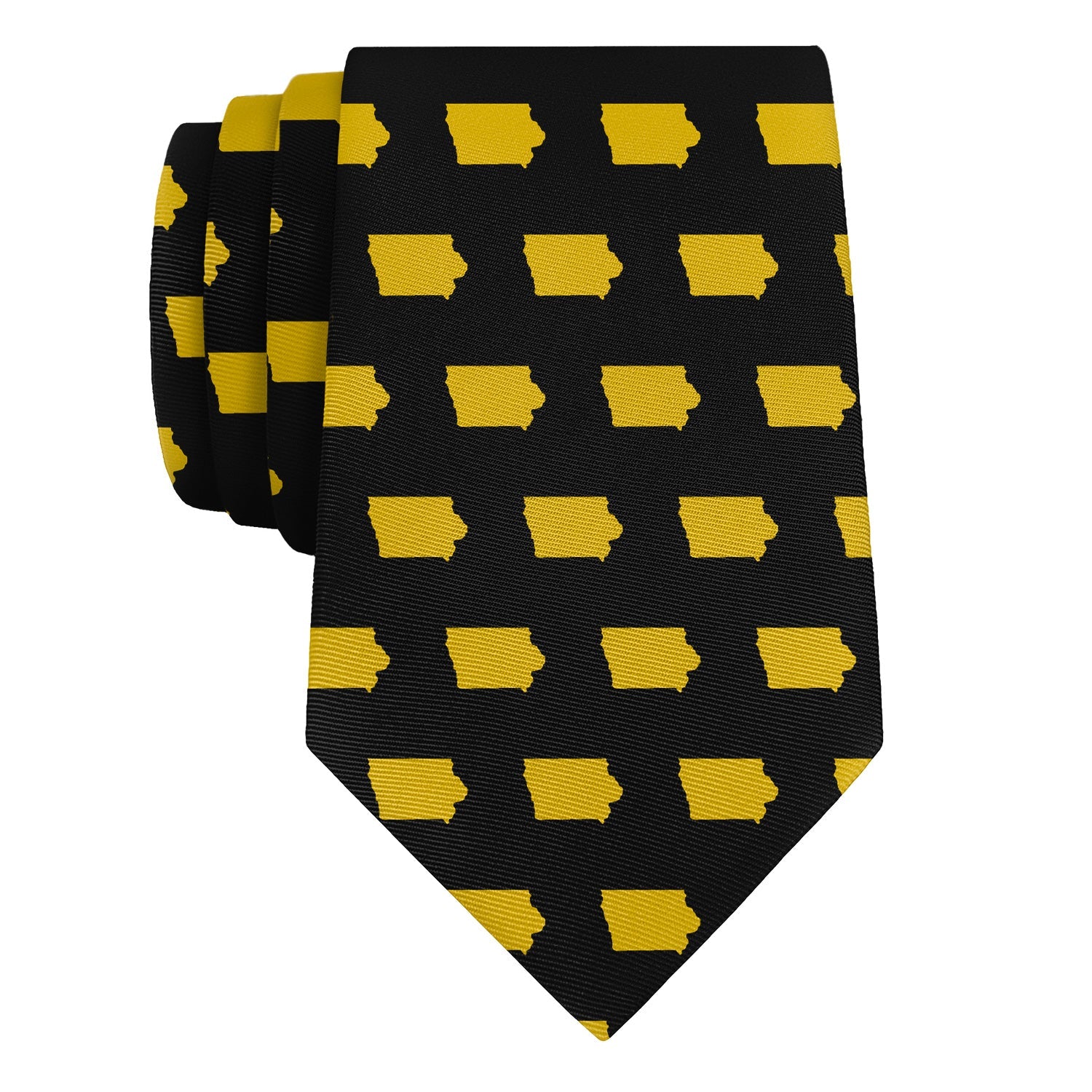 Iowa State Outline Necktie - Rolled - Knotty Tie Co.