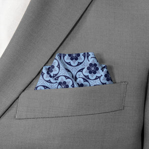 Iron Blossom Pocket Square - Scalloped Fold - Knotty Tie Co.