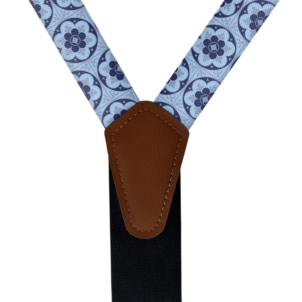 Iron Blossom Suspenders - Vegan Leather Y-Back - Knotty Tie Co.