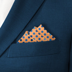 Ithica Dots Pocket Square - Stairs Fold - Knotty Tie Co.