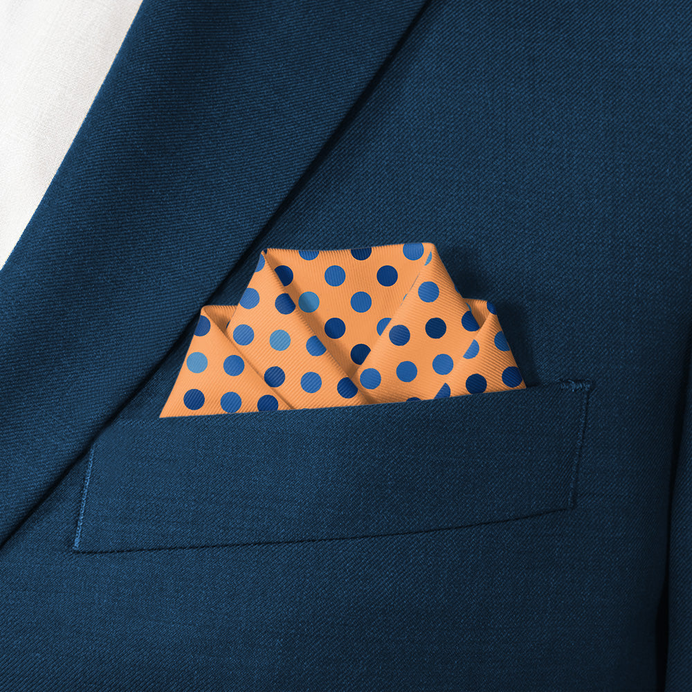 Ithica Dots Pocket Square - Scalloped Fold - Knotty Tie Co.