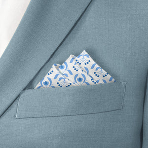 Julie Floral Pocket Square - Stairs Fold - Knotty Tie Co.