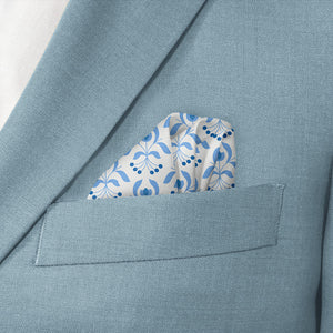 Julie Floral Pocket Square - Wave Fold - Knotty Tie Co.