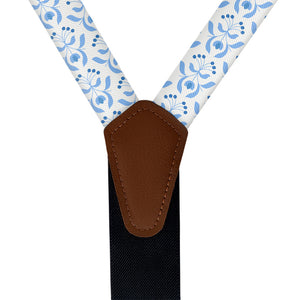 Julie Floral Suspenders - Vegan Leather Y-Back - Knotty Tie Co.