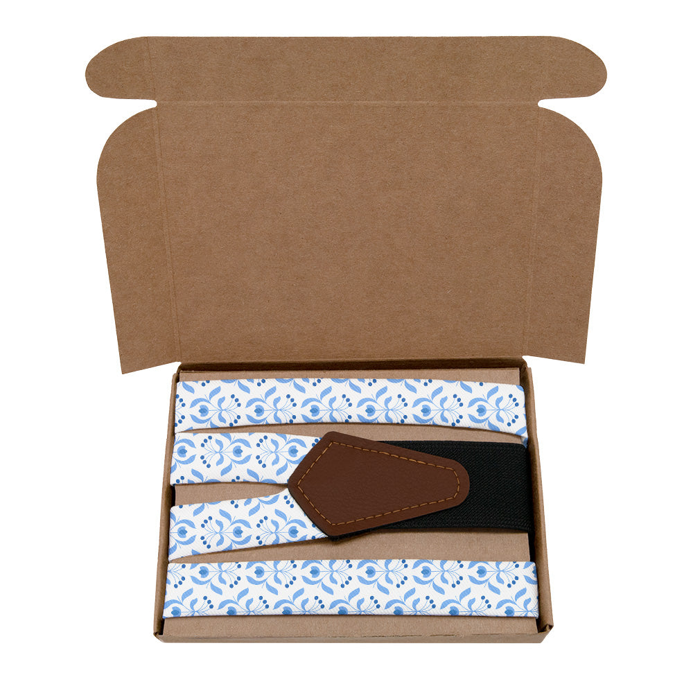 Julie Floral Suspenders - Kraft Gift Box Packaging - Knotty Tie Co.