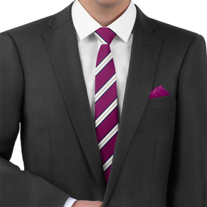 Kalamath Stripe Necktie - Matching Pocket Square - Knotty Tie Co.